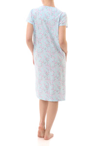 Givoni Sleeved Cotton Nightie  - Victoria Mint  2LP06V