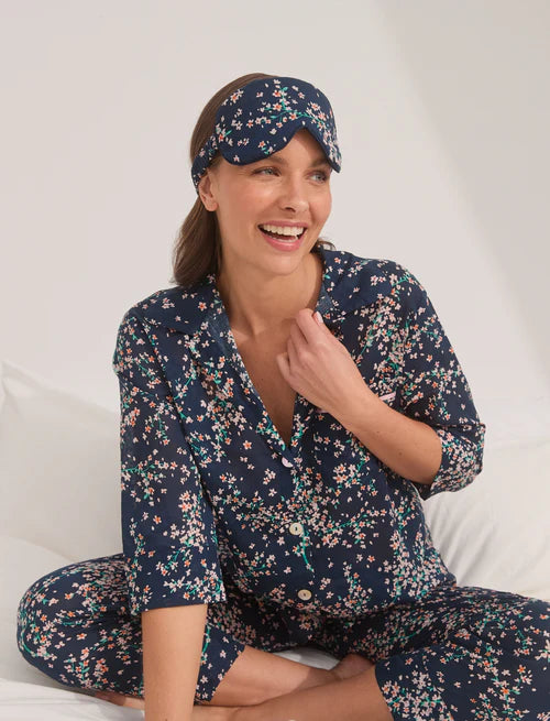 Papinelle Cheri Blossom Crop PJ Set (Navy)