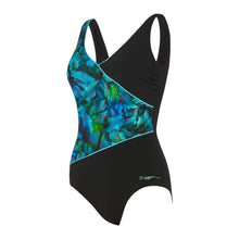 Load image into Gallery viewer, Zoggs Mystic Chlorine resistant  Wrap Front Swimsuit (Black)
