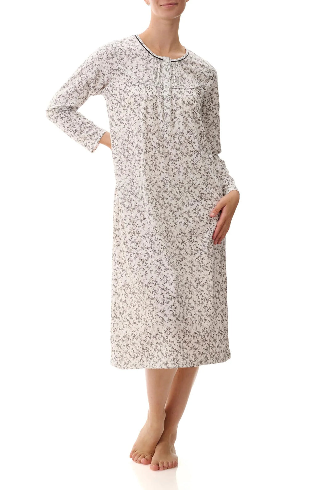 Givoni 3LP67D - Mid Length Nightie (Black/White)