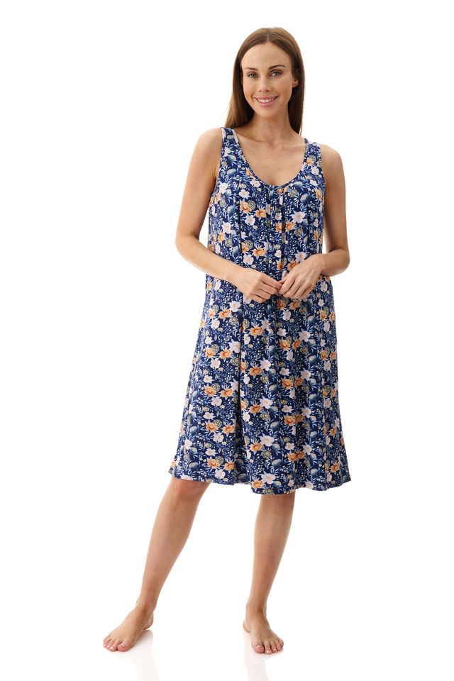 Givoni 6KV39S Sandra Sleeveless Short Nightie (Navy)
