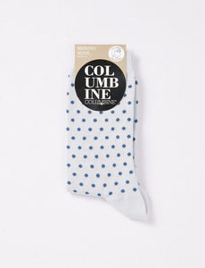 Columbine Merino Wool Spot Crew Socks (Grey/Navy spot)