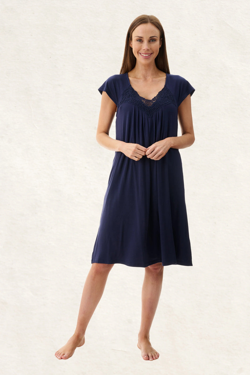 Givoni 6LE67  Short Sleeve Short Nightie (Navy)