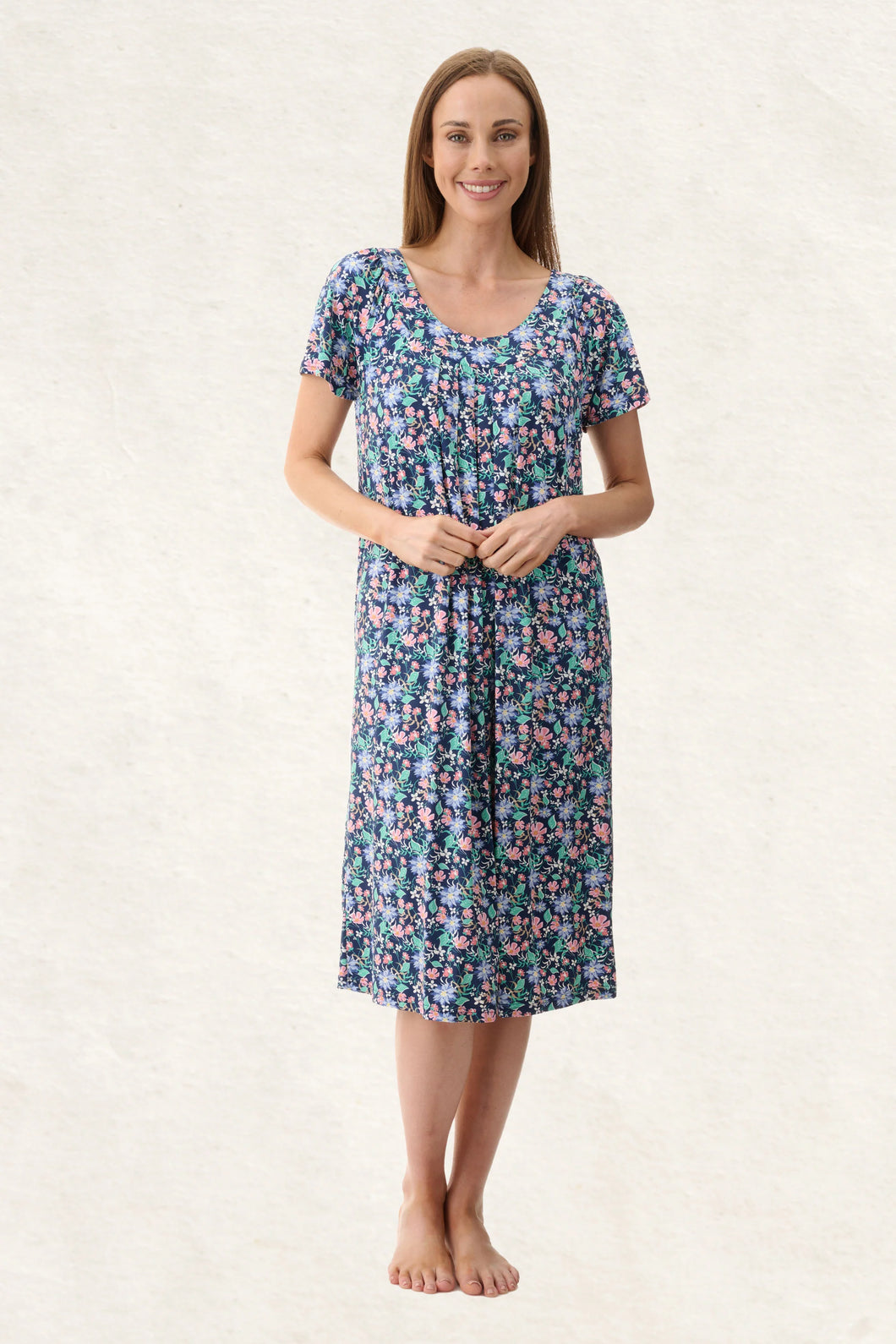 Givoni  6PP12T - Tammy Short Sleeve Short Nightie (Navy)