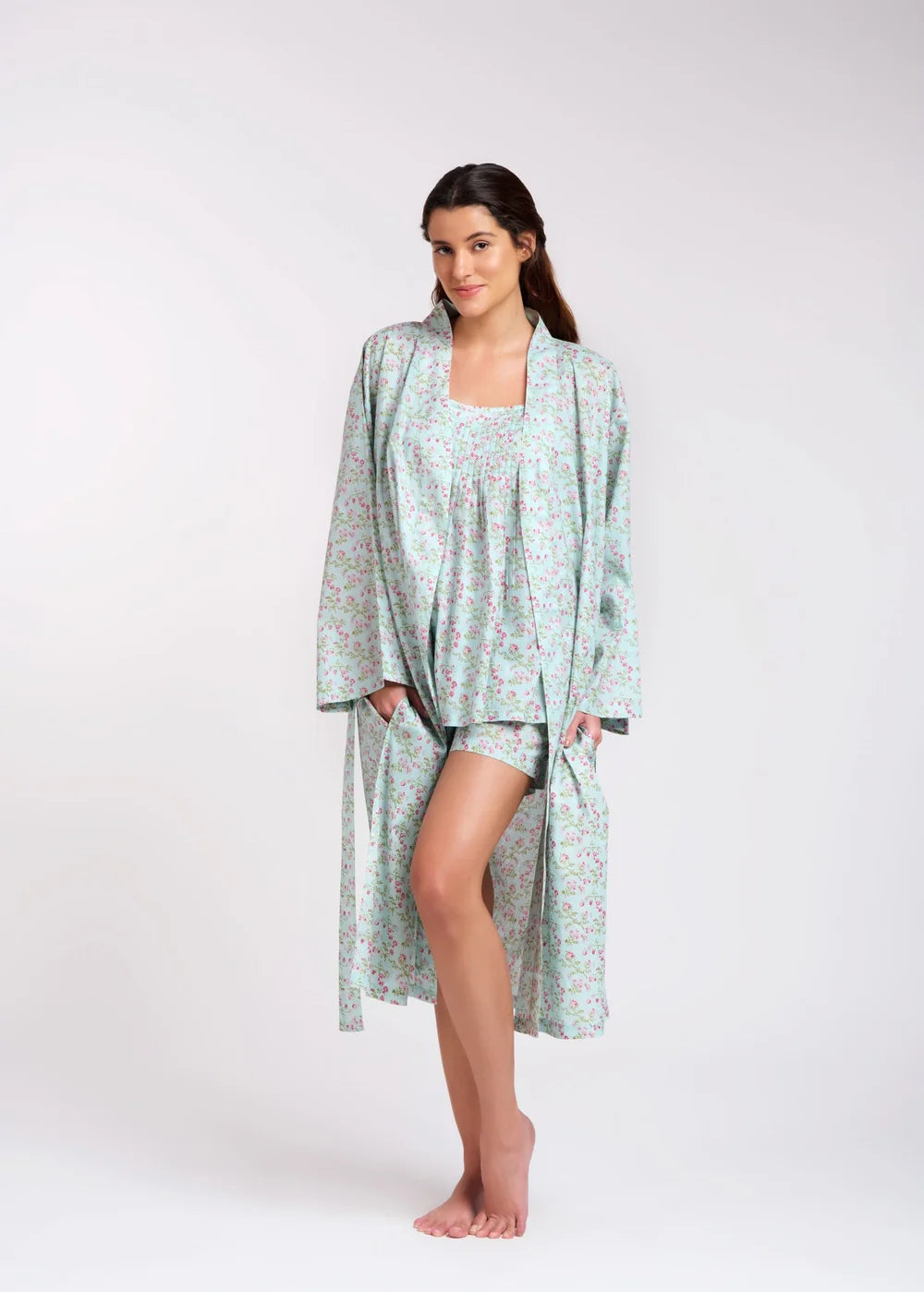 Arabella MD75F8 Summer Cotton robe (Mint Floral)