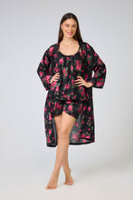 Load image into Gallery viewer, Arabella MD75 P4 Summer Cotton Robe (Black Roses )
