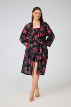 Load image into Gallery viewer, Arabella MD75 P4 Summer Cotton Robe (Black Roses )
