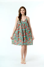 Load image into Gallery viewer, Arabella MD-866H1  Short Nightie (Aqua Floral)
