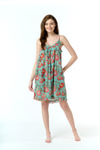 Load image into Gallery viewer, Arabella MD-866H1  Short Nightie (Aqua Floral)
