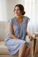 Load image into Gallery viewer, GIVONI - Luca Flutter Sleeve Short Nightie (Blue)
