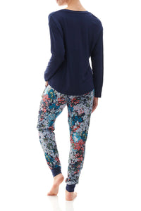 Givoni Gwyneth  Long Ski Pyjama Set   (Navy Floral)9VQ35G
