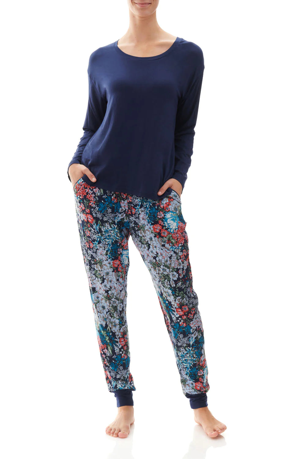 Givoni Gwyneth  Long Ski Pyjama Set   (Navy Floral)9VQ35G