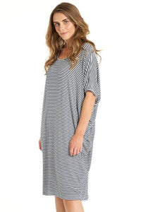 Betty Basics Maui Dress (Navy/White Stripe)