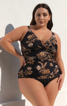 Load image into Gallery viewer, Artesands Chantique Delacroix Cross Front D-G Cup Tankini Top -(Black)
