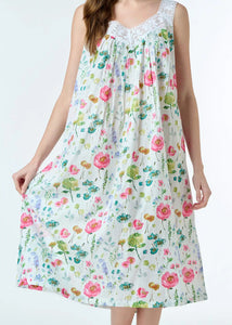 Arabella MD 410A1 Lace V Neck Nightie (Watercolor Floral)