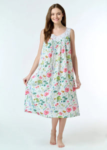Arabella MD 410A1 Lace V Neck Nightie (Watercolor Floral)