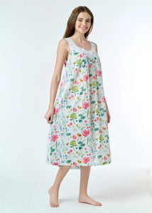 Arabella MD 410A1 Lace V Neck Nightie (Watercolor Floral)