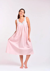 Arabella MD410CP Nightie – Pink & White Gingham Check