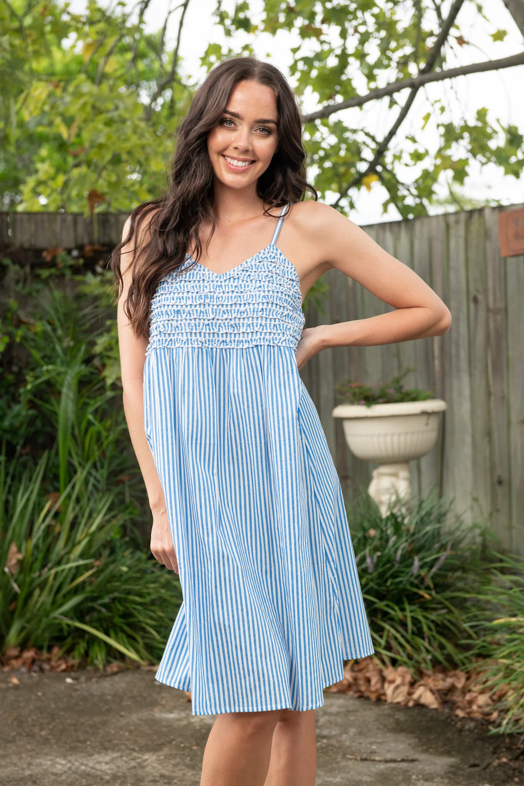 VICTORIAS DREAM Bendigo Frilly Nightie (Indigo)