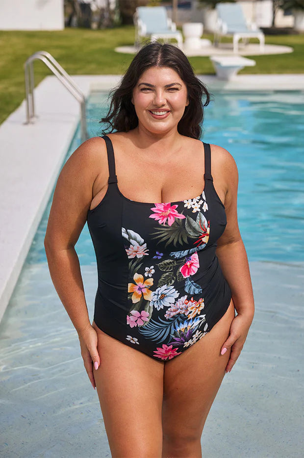 Capriosca Chlorine Resistant One Piece Carnival  (Black)