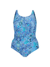Load image into Gallery viewer, Capriosca Mermaid Twist Front High Neck One Piece (Blue)
