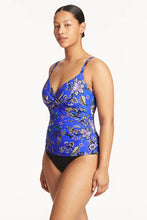 Load image into Gallery viewer, Sea Level Carnivale Twist Front Tankini DD/E/Cup -( Citrus Yellow and  Cobalt Blue)
