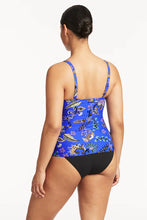 Load image into Gallery viewer, Sea Level Carnivale Twist Front Tankini DD/E/Cup -( Citrus Yellow and  Cobalt Blue)
