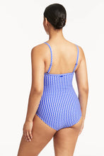 Load image into Gallery viewer, Sea Level Checkmate Twist Front Swimsuit - DD/E Cup ( Cobalt)
