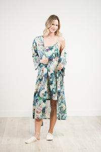 Linens Unlimited Botanical Bloom Strappy Nightie (Blue Floral)
