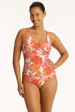 Load image into Gallery viewer, Sea Level Daisyfield Cross Front Singlet Top - Coral
