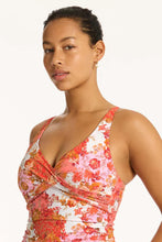 Load image into Gallery viewer, Sea Level Daisyfield Cross Front Singlet Top - Coral
