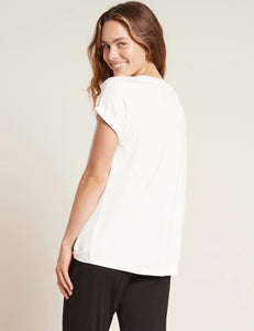 Boody Downtime Lounge Top - OUTERWEAR (White) (Black)