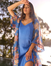 Load image into Gallery viewer, Papinelle Iona Midi Kimono Robe - Victoria Blue
