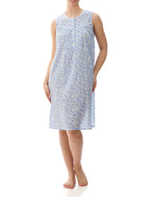 Load image into Gallery viewer, Givoni Flora Blue Sleeveless Short Nightie48V91F
