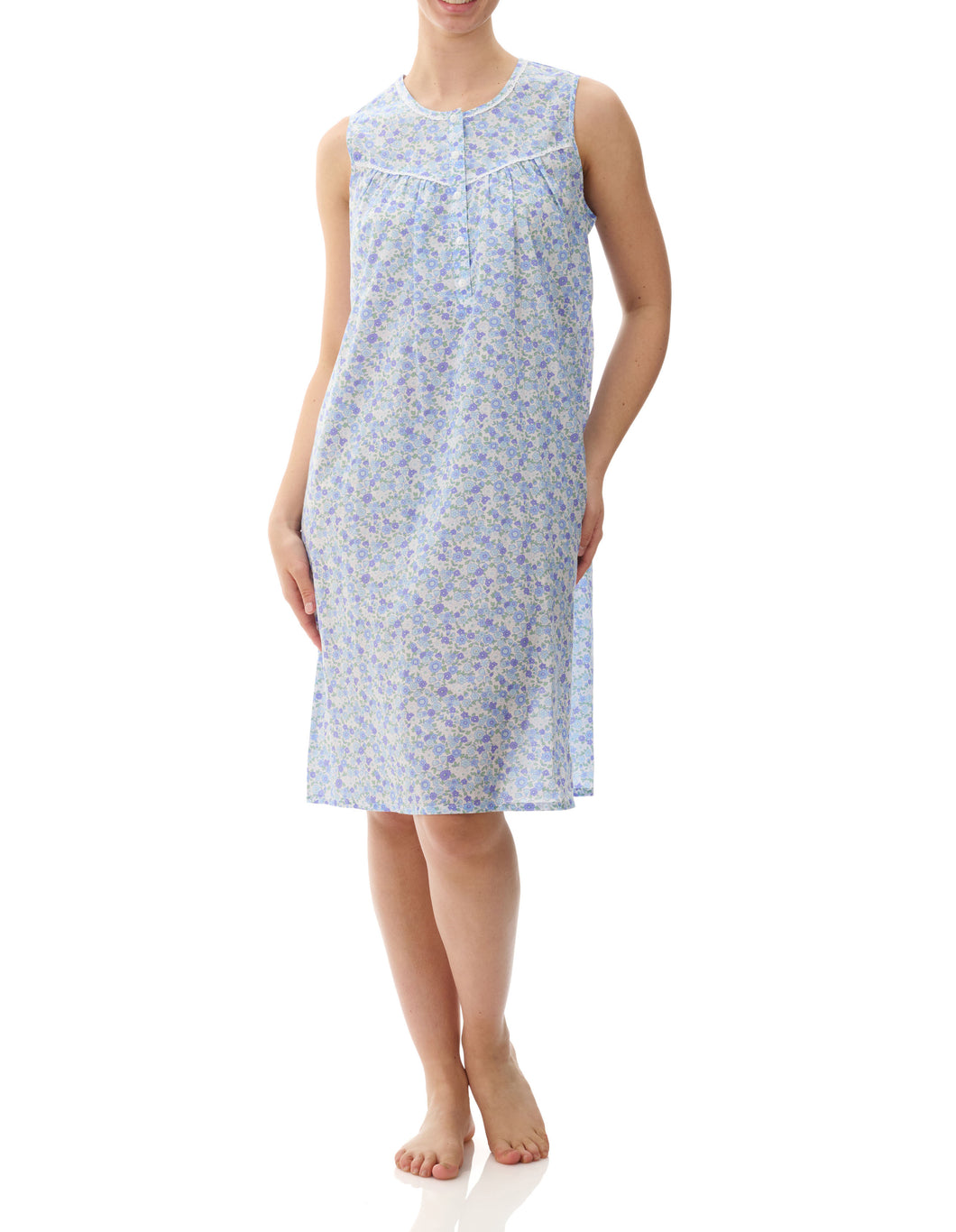 Givoni Flora Blue Sleeveless Short Nightie48V91F