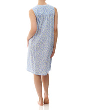 Load image into Gallery viewer, Givoni Flora Blue Sleeveless Short Nightie48V91F
