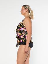 Load image into Gallery viewer, Capriosca Caribbean Chlorine Resistant 3 Tier Tankini Top (Black)
