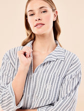 Load image into Gallery viewer, Papinelle X Karen Walker Stripe Nightshirt - Sky Blue
