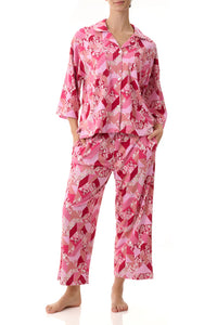 Givoni Questa 3LB80Q 7/8 Sleeve Pyjama Set - (Cranberry)