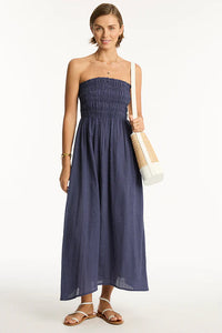 Sea Level Heatwave Bandeau Dress (Indigo)