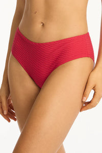 Sea Level Honeycomb Mid Bikini Pant (Red)