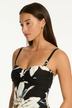 Load image into Gallery viewer, Sea Level La Luna Twist Bandeau One Piece Swimsuit  - Black Floral
