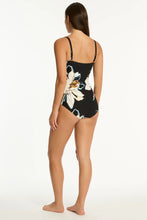 Load image into Gallery viewer, Sea Level La Luna Twist Bandeau One Piece Swimsuit  - Black Floral
