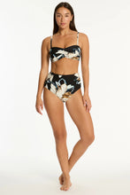 Load image into Gallery viewer, Sea Level  La Luna  High Waisted Gathered Bikini  Pant - Black Floral
