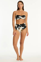 Load image into Gallery viewer, Sea Level  La Luna  High Waisted Gathered Bikini  Pant - Black Floral
