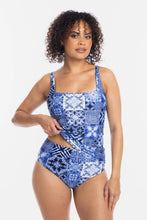 Load image into Gallery viewer, Togs Oahu Tankini Square Chlorine Resistant Set (Navy)
