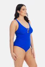 Load image into Gallery viewer, Togs V Neck Binding One Piece Swimsuit (Cobalt)
