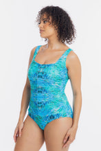 Load image into Gallery viewer, Togs Ulyses Gathered Square One Piece Swimsuit (Aqua)
