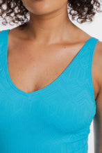 Load image into Gallery viewer, Togs Chiseled V Neck Plunge (Aqua)
