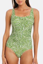 Load image into Gallery viewer, Togs Tahiti Gathered Square One Piece Swimsuit (Green)
